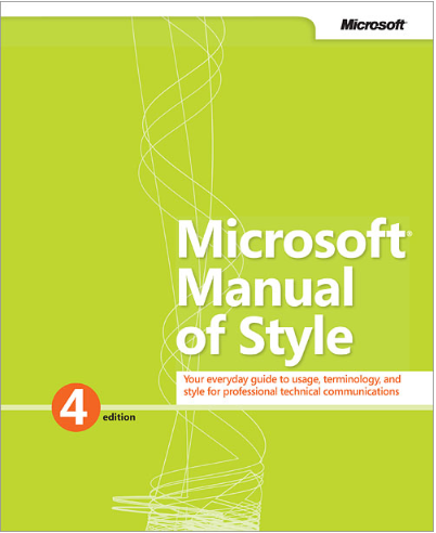 Cover of the Microsoft Manual of Style, 4th edition
